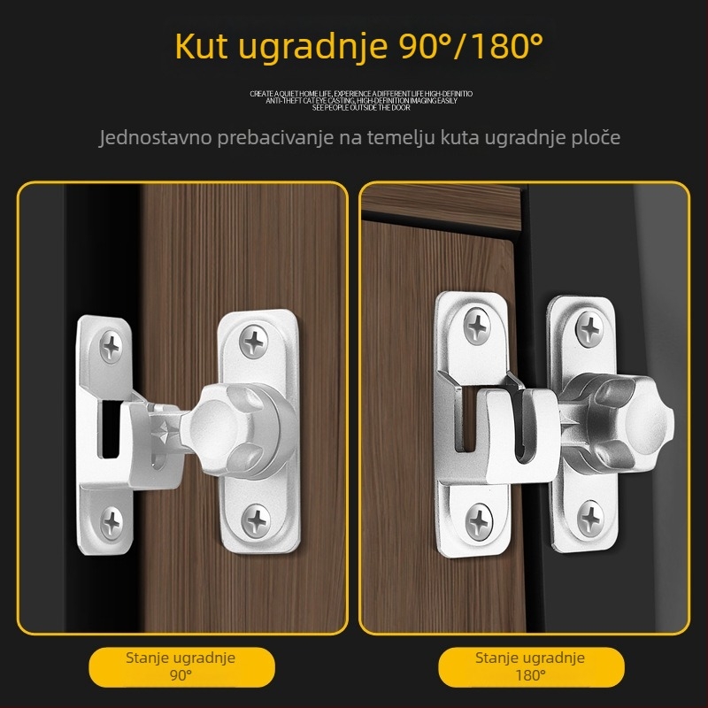 Brava za vrata tipa F-Type s mortise mehanizmom Push-Pull, cinkov spoj, elektroplatiranje, model Drilling/No Drilling, marka Good Caster, za drvena vrata