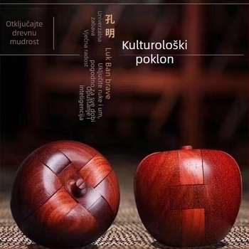 Drvena Kongming zagonetka – rekreacijska igra, ukrasni dar, bijela kutija, prilagođeno prema crtežu, od 14 godina