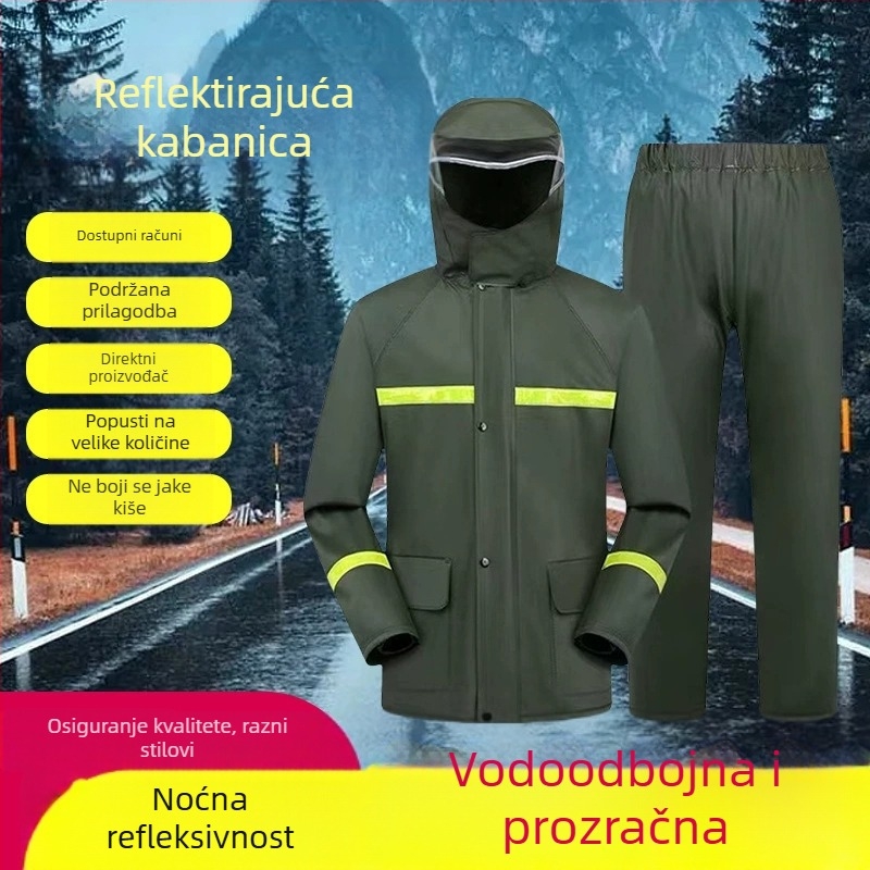 Komplet kaputa od pletenog materijala, potpuno vodootporan, podijeljeni dizajn, otporan na habanje, za vožnju biciklom i motociklom