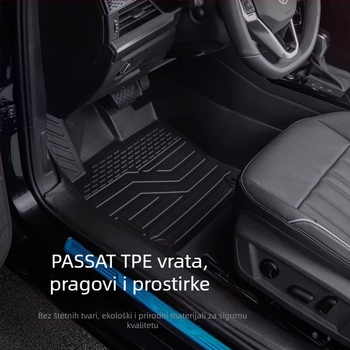 Passat 2025 set prostirki za pod s pragom, prilagođeno za pet sjedala, otisak logotipa, šifra proizvoda 6823H886815Z14
