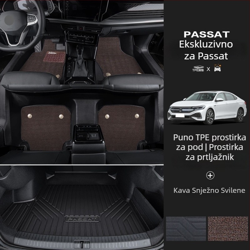 Passat 2025 set prostirki za pod s pragom, prilagođeno za pet sjedala, otisak logotipa, šifra proizvoda 6823H886815Z14