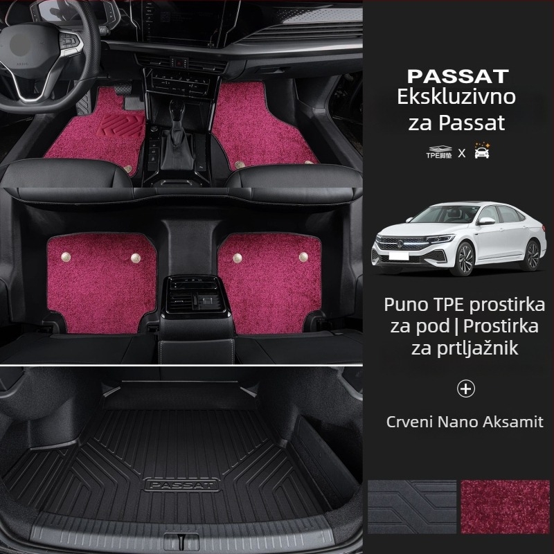 Passat 2025 set prostirki za pod s pragom, prilagođeno za pet sjedala, otisak logotipa, šifra proizvoda 6823H886815Z14