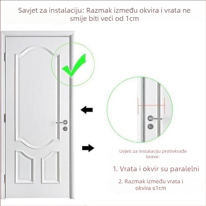 Hotelska brava za vrata od cinkovog legura s protivkrađom, plug-in čep, moderan minimalistički stil