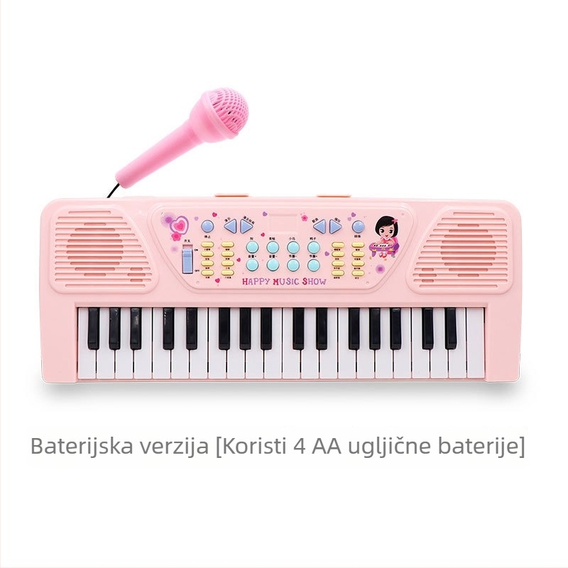 Elektronički organ za djecu s ugrađenim mikrofonom – svestrana obrazovna igračka od plastike, za uzrast 4–6 godina, potiče emocionalni razvoj, vid i intelekt te koordinaciju ruku