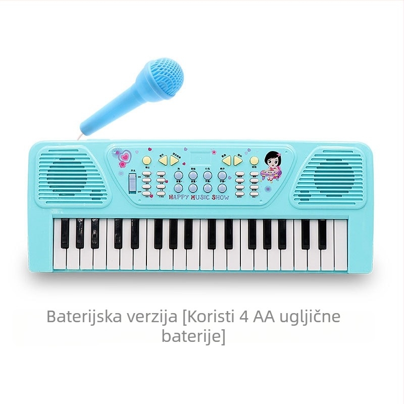 Elektronički organ za djecu s ugrađenim mikrofonom – svestrana obrazovna igračka od plastike, za uzrast 4–6 godina, potiče emocionalni razvoj, vid i intelekt te koordinaciju ruku
