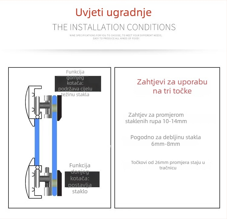 Set hardvera za klizna vrata tuš kabine — lukasta tračnica, 304 nehrđajući čelik, precizno lijevanje, moderni stil jednostavnosti