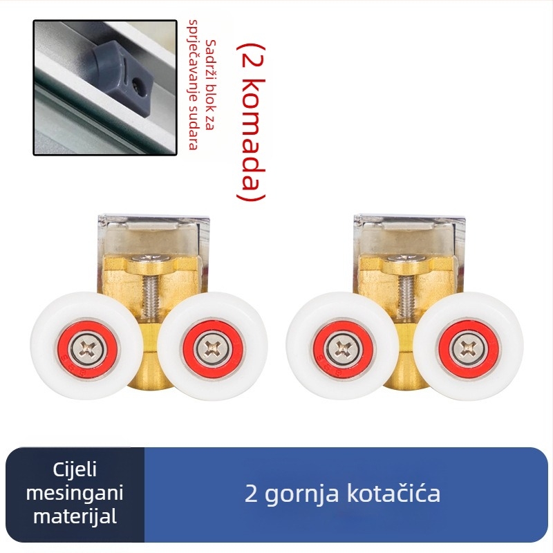 Set hardvera za klizna vrata tuš kabine — lukasta tračnica, 304 nehrđajući čelik, precizno lijevanje, moderni stil jednostavnosti