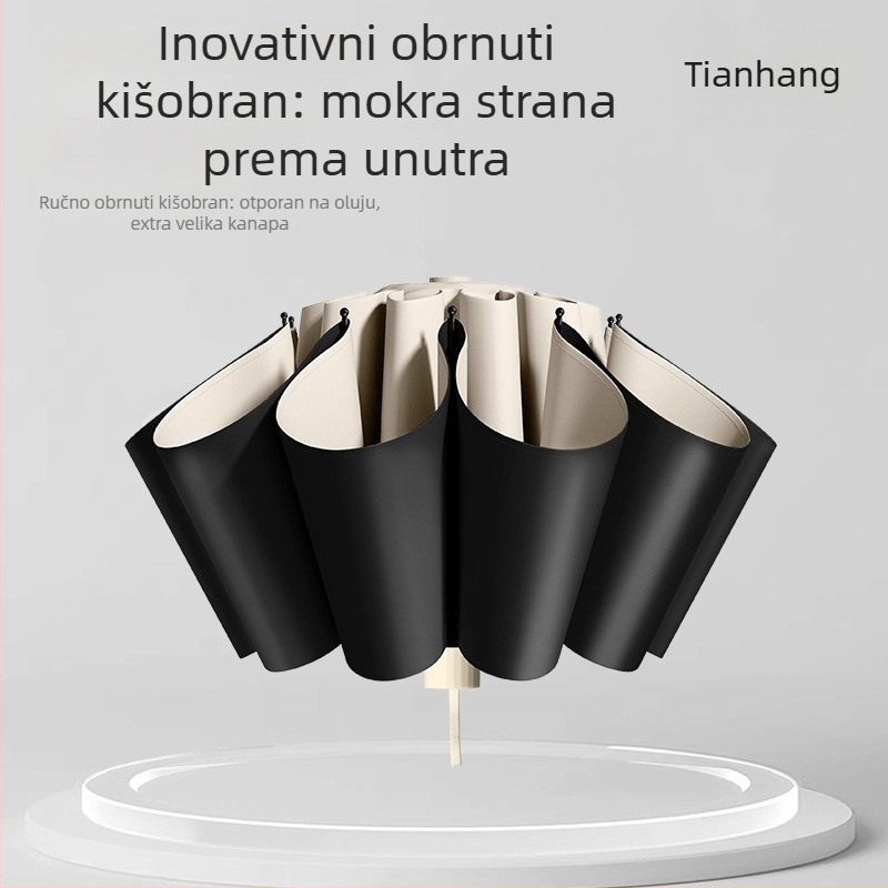 Paradise reklamni kišobran za kišu i sunce, 8 čeličnih rebara, poliesterska tkanina, plastična drška, ručno otvaranje i zatvaranje, mogućnost ispisa logotipa