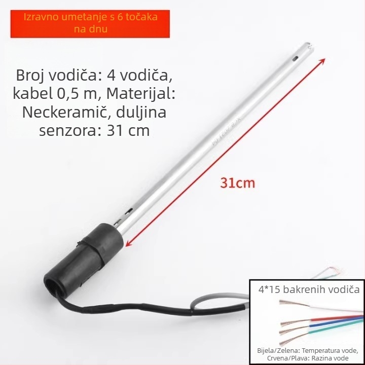 Senzor razine vode za solarni bojler s termostatom i zaslonom