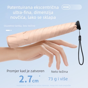 Magic Rabbit kišobran u obliku olovke, 73 g, japanski stil, rebra od vlakana, aluminijski štap, Impact tkanina, ručno otvaranje i zatvaranje, UV zaštita UPF50+