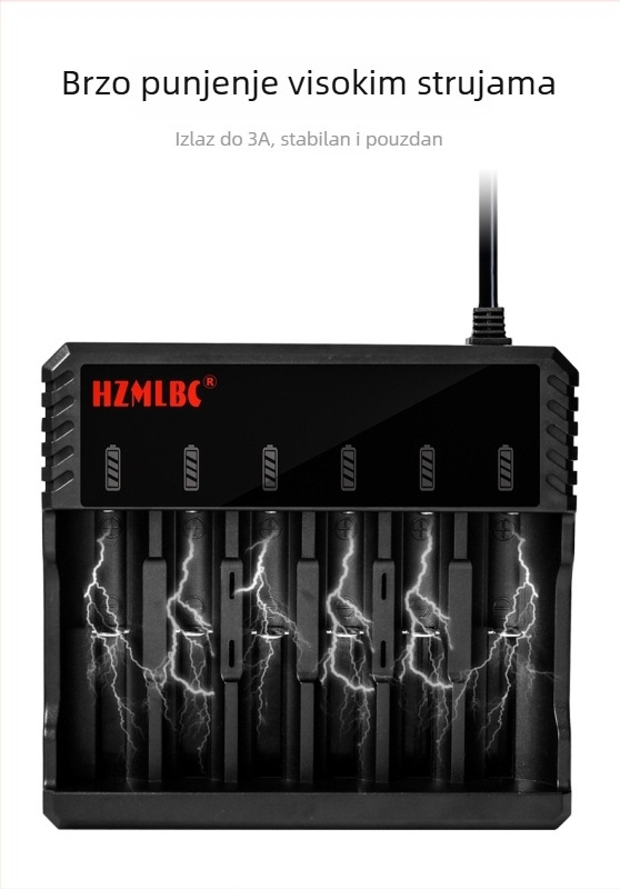 Brzi USB punjač za litijeve baterije Li‑ion, ulaz 5V, izlaz 4.2V 1A, kabel 30 cm, CE certifikat, serija 3.7/4.2V punjač