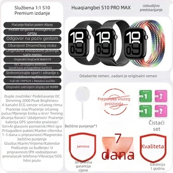 S10 BluetoothSportski pametni sat – praćenje otkucaja srca, SpO2, praćenje sna, broj koraka, NFC