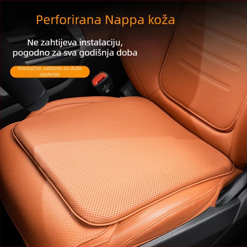 Auto sjedalo jastuk od Nappa kože, protivklizni, ravni stil, memorijske pjene visoke elastičnosti, prozračan, ljetna upotreba