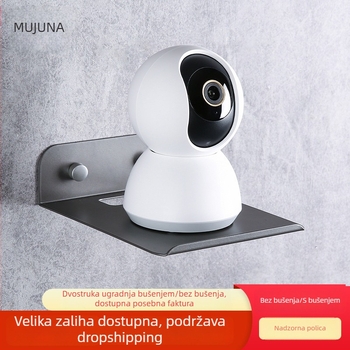 Zidni nosač za set-top kutiju, bez bušenja, karbonsko-čelični okvir s jednim slojem za projektor, kameru i nadzor, dnevni boravak skladištenje