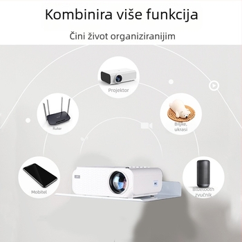 Zidni nosač za set-top kutiju, bez bušenja, karbonsko-čelični okvir s jednim slojem za projektor, kameru i nadzor, dnevni boravak skladištenje
