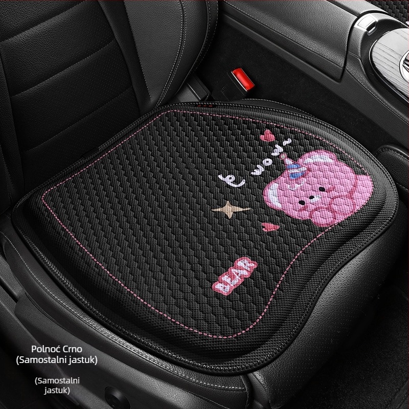 Auto jastuk za sjedalo – crtani dizajn, gel jastučić u jednom komadu, kvadratni oblik, površinski materijal: spandex, ljetna prozračnost