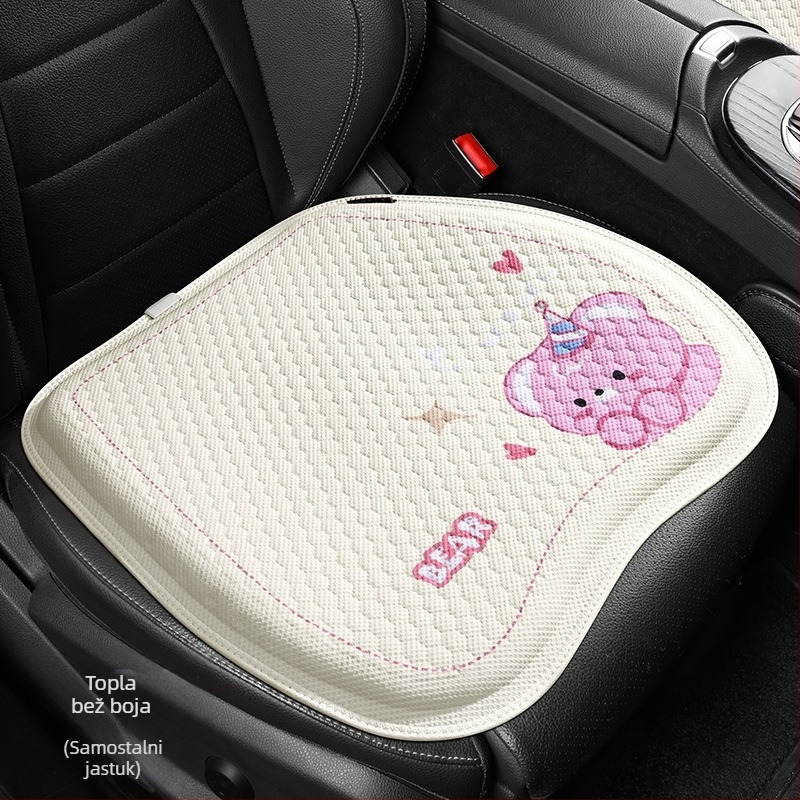 Auto jastuk za sjedalo – crtani dizajn, gel jastučić u jednom komadu, kvadratni oblik, površinski materijal: spandex, ljetna prozračnost