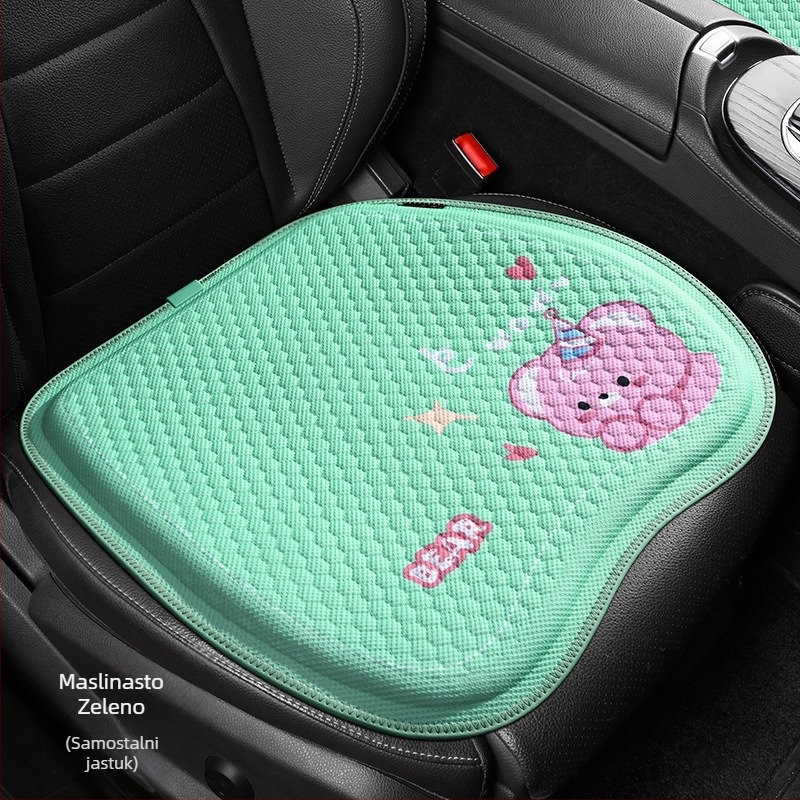 Auto jastuk za sjedalo – crtani dizajn, gel jastučić u jednom komadu, kvadratni oblik, površinski materijal: spandex, ljetna prozračnost