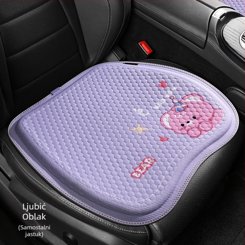 Auto jastuk za sjedalo – crtani dizajn, gel jastučić u jednom komadu, kvadratni oblik, površinski materijal: spandex, ljetna prozračnost