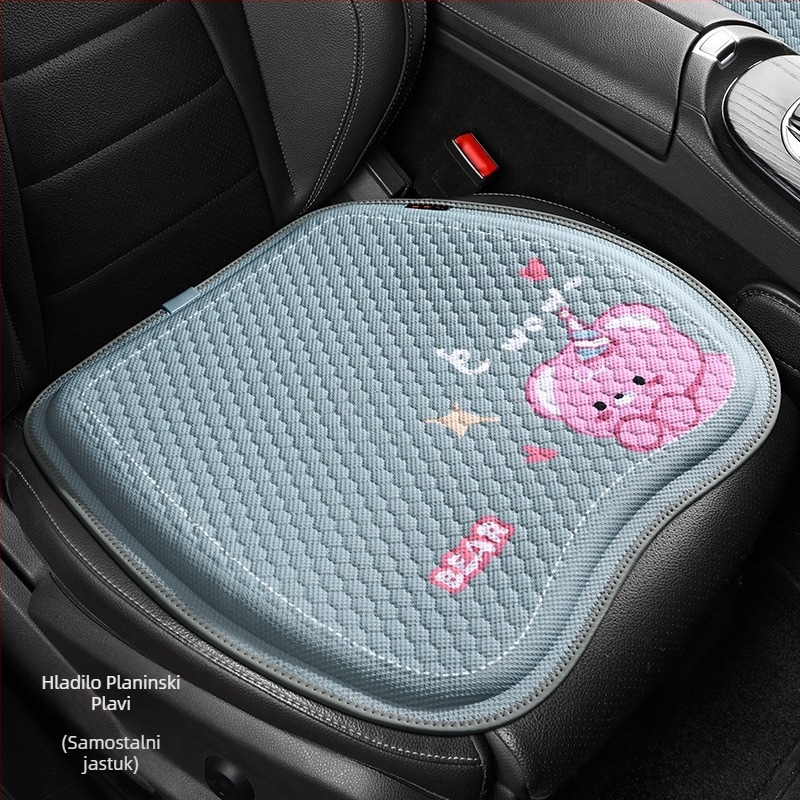Auto jastuk za sjedalo – crtani dizajn, gel jastučić u jednom komadu, kvadratni oblik, površinski materijal: spandex, ljetna prozračnost