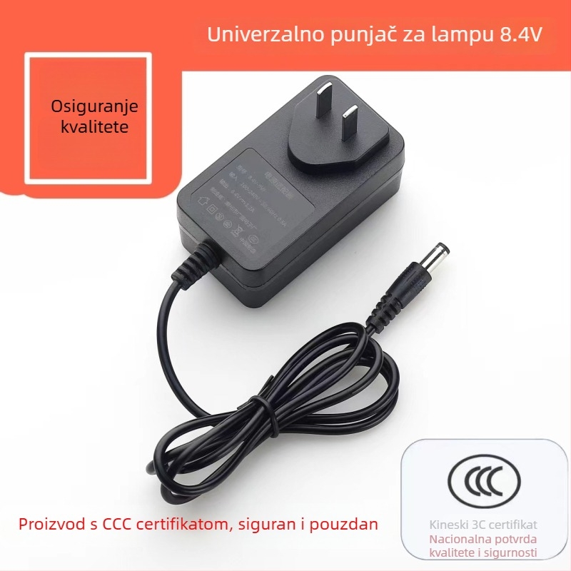 Punjač za litijsku bateriju, višestruki napon 5V/8.4V/12.6V/16.8V/21V, ulaz AC100–240V, CCC certificiran
