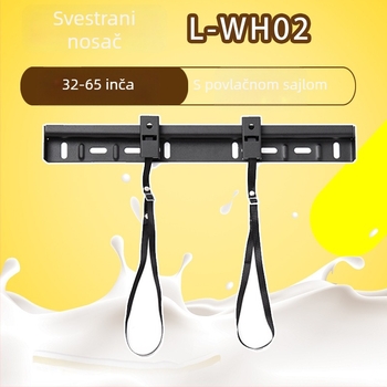 Univerzalni zidni držač za televizor sa dvije rupe, model L02, od željeza, mehaničko upravljanje, nosivost >15 kg