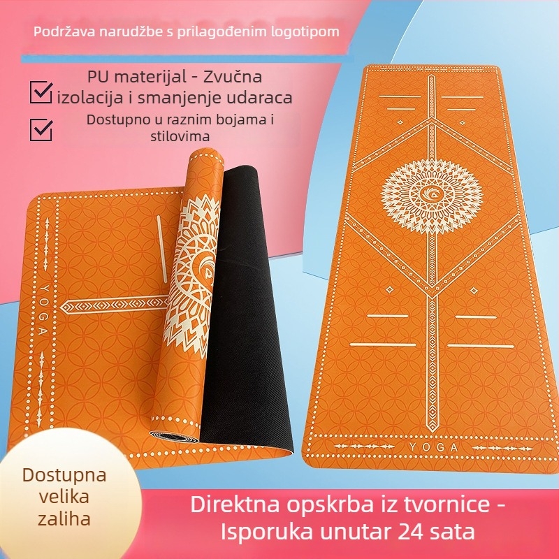 Kangtuo prostirka za jogu od PU gume, prugasti uzorak, debljina 4–5 mm, težina 2,7 kg
