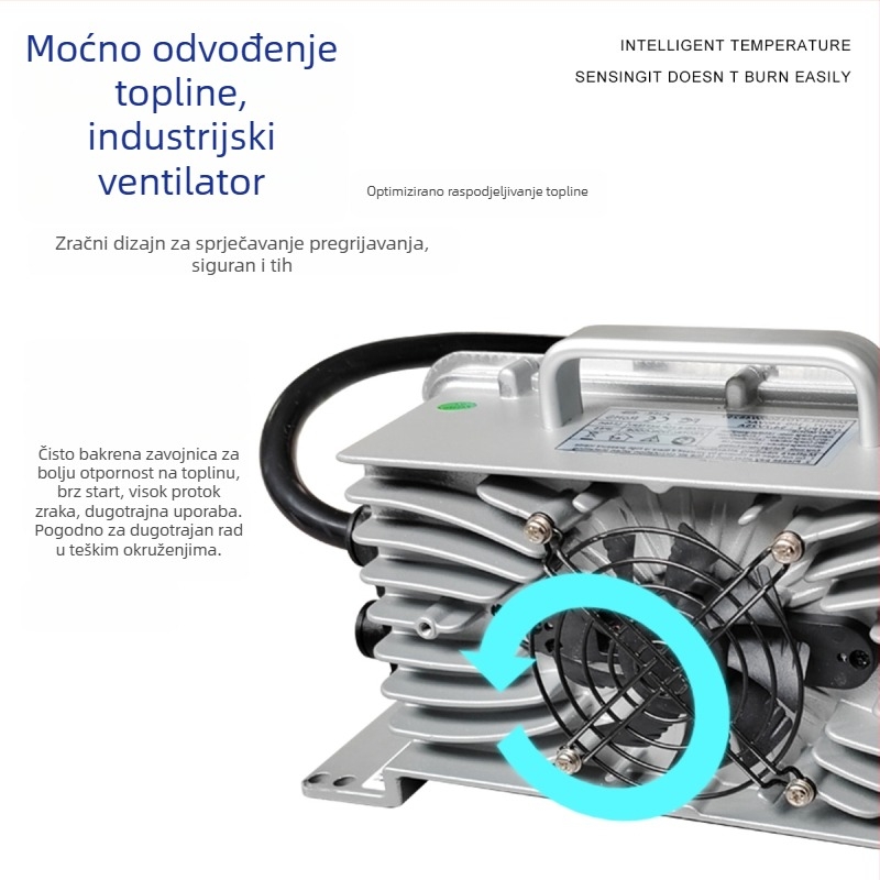 LiFePO4 punjač za baterije, ulaz 90–240 V AC, izlaz DC 36,5 V 15 A, FCC RoHS certifikati
