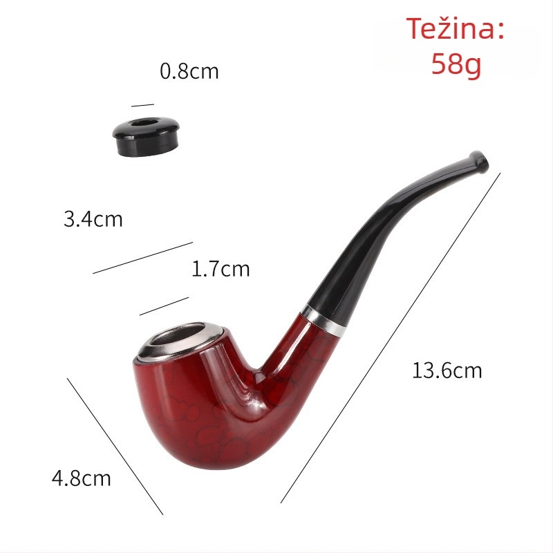 FOGSON Pipa od smole, Prijenosna, Dvostruka Namjena, Klasičan Zakrivljen Dizajn, Odvojiva i Periva
