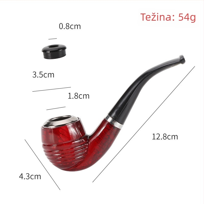 FOGSON Pipa od smole, Prijenosna, Dvostruka Namjena, Klasičan Zakrivljen Dizajn, Odvojiva i Periva