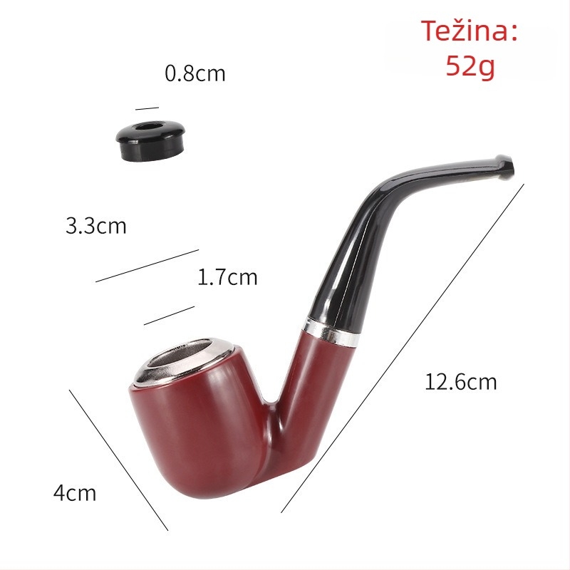 FOGSON Pipa od smole, Prijenosna, Dvostruka Namjena, Klasičan Zakrivljen Dizajn, Odvojiva i Periva
