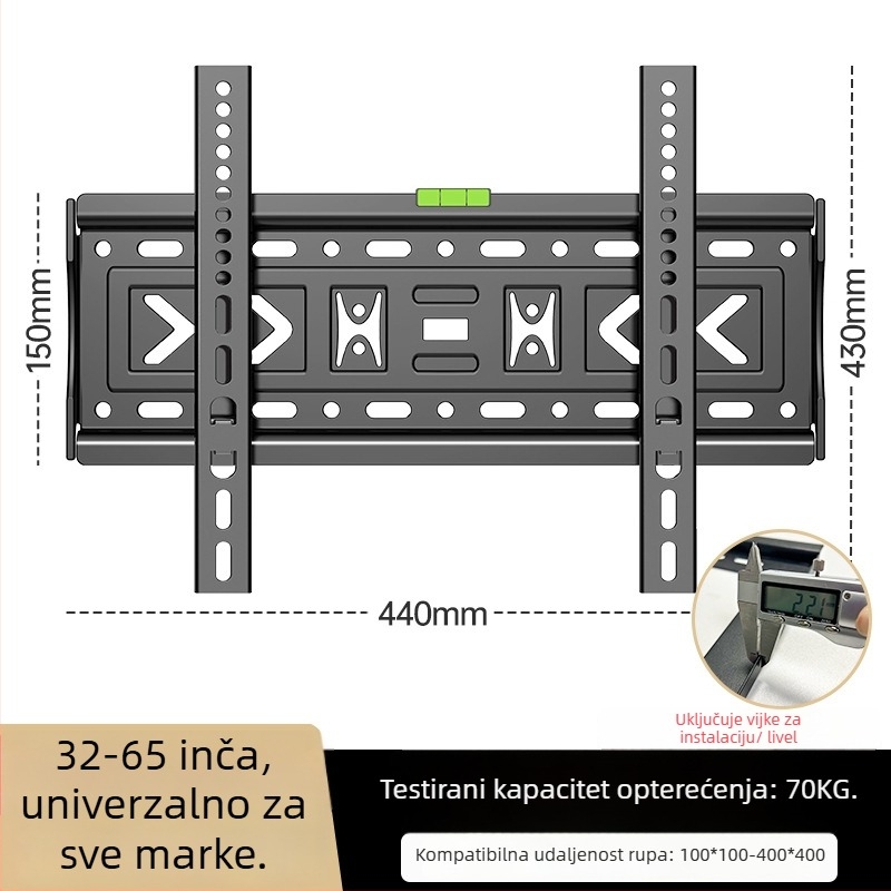 Univerzalni zidni nosač za televizor, jednostavan zidni držač, materijal: Drugo