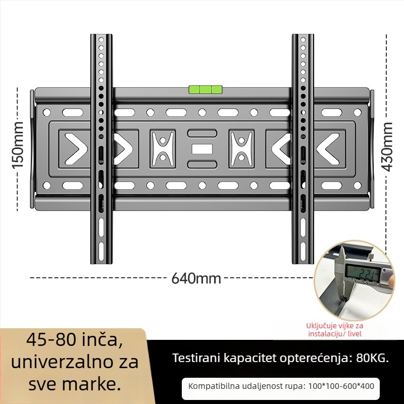 Univerzalni zidni nosač za televizor, jednostavan zidni držač, materijal: Drugo