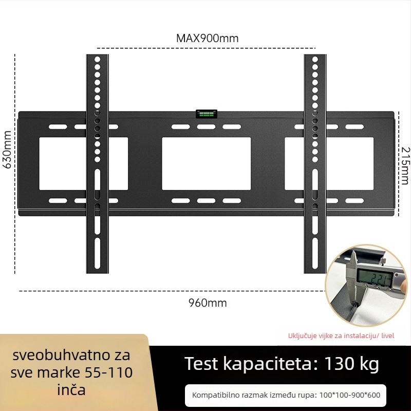 Univerzalni zidni nosač za televizor, jednostavan zidni držač, materijal: Drugo