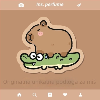 Mala podloga za miš s dizajnom kapibare, karikatura, prirodna guma, antislip površina, ispis toplinskim prijenosom, prilagodljiva slikama