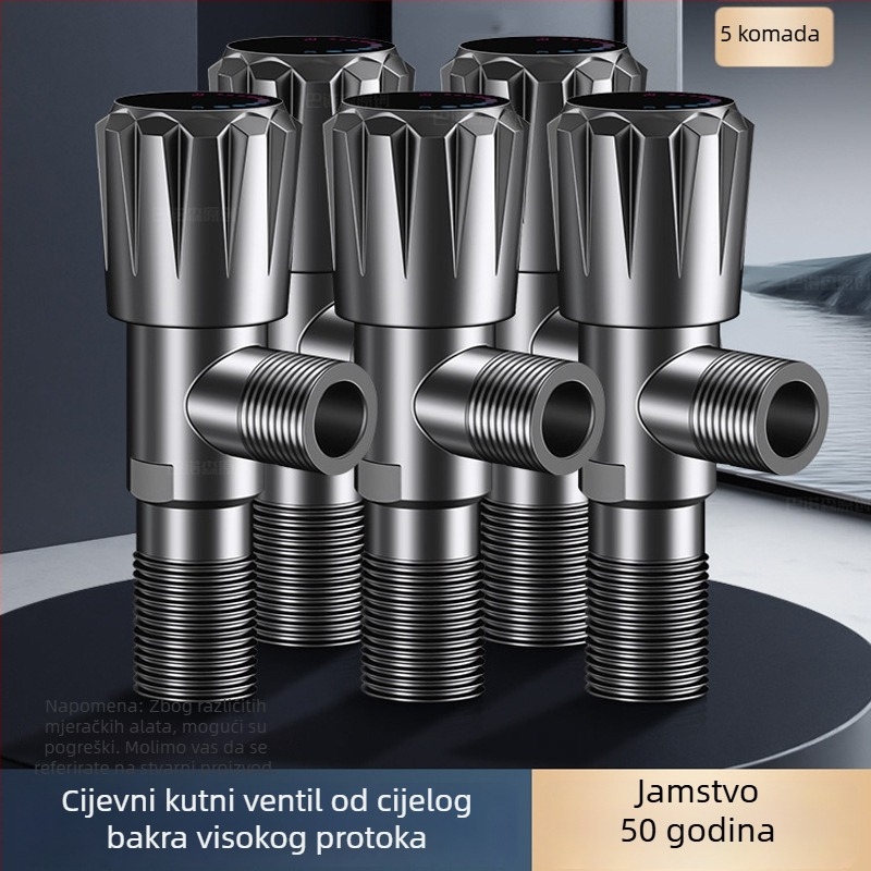 Uglavni ventil od bakarne zlitine, troputni spoj, ugradnja u zidu, model 8670, radni tlak 0,1–0,9 MPa