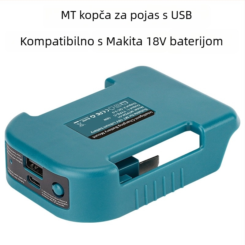 USB kopča za pojas za 18V litije baterije (18V • 3A • CE)