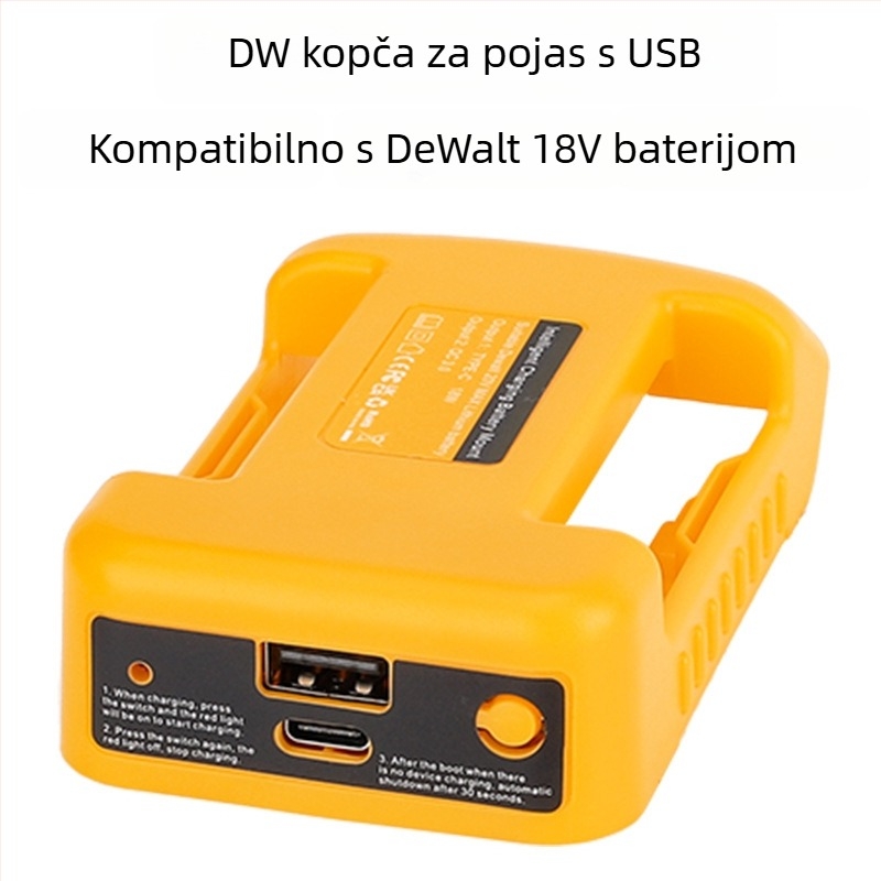 USB kopča za pojas za 18V litije baterije (18V • 3A • CE)