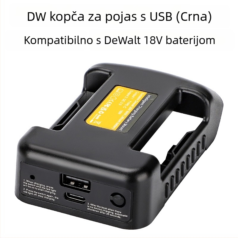 USB kopča za pojas za 18V litije baterije (18V • 3A • CE)