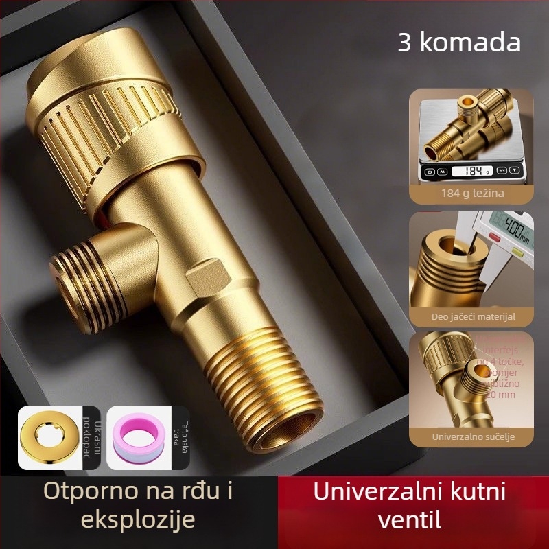 Nerđajući čelični kutni ventil - unutarnji promjer 4-dijela, ugradnja vijakom, normalni radni tlak