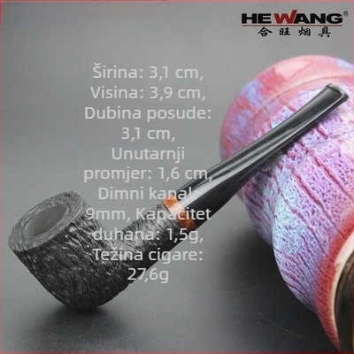 Lula za pušenje od Heather materijala, ručno izrađena, višekratna upotreba, 9mm filter, mogućnost tiskanja logotipa