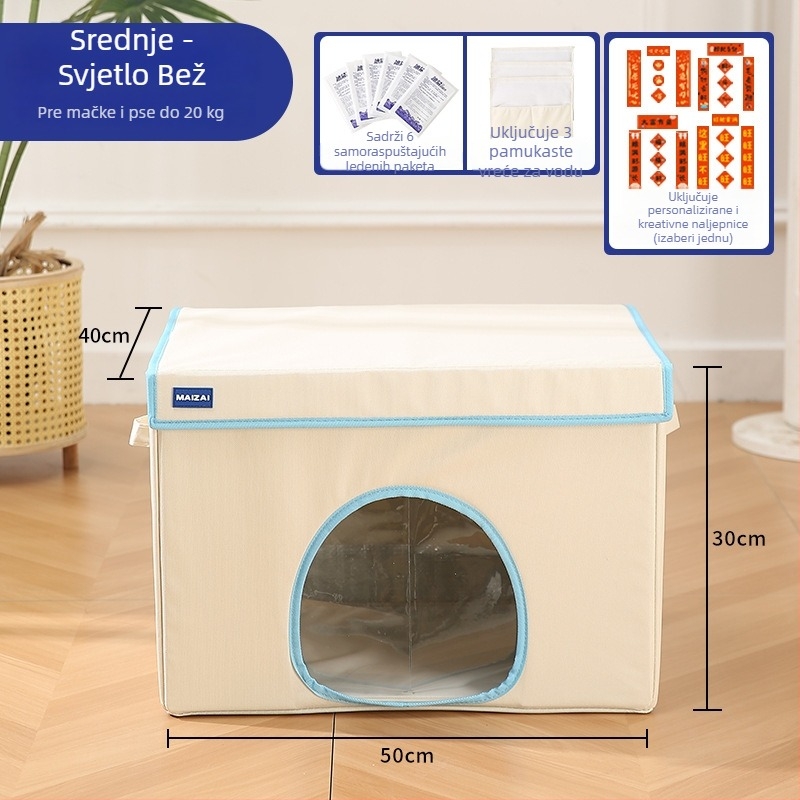 MAIZAI Hlađenje mačje gnijezdo – od platna, otvara se i periva, za cijelu godinu