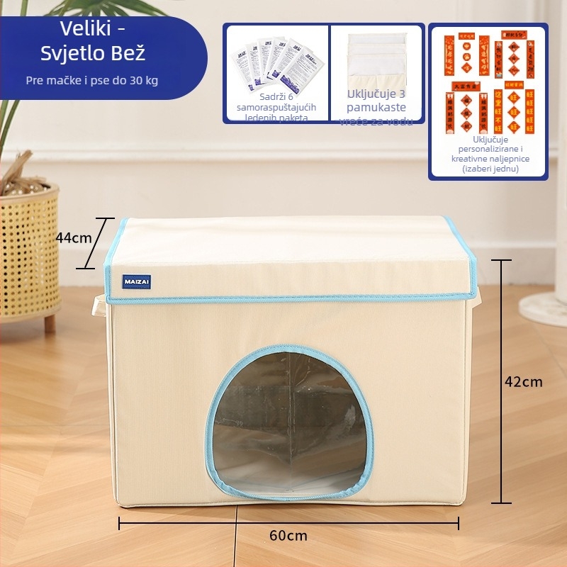 MAIZAI Hlađenje mačje gnijezdo – od platna, otvara se i periva, za cijelu godinu