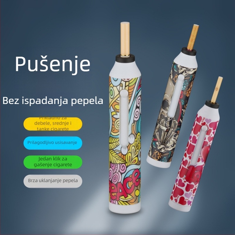 Fogson GL621 Prijenosni držač za cigarete i pepeljaru, plastični, ponovno upotrebljiv, porijeklo Wenzhou