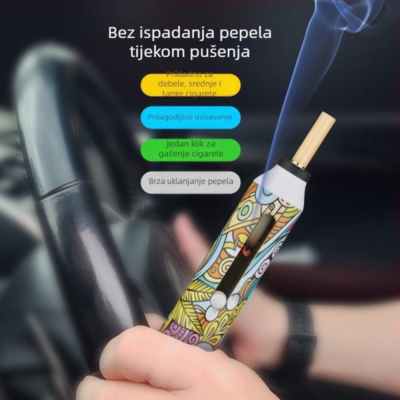 Fogson GL621 Prijenosni držač za cigarete i pepeljaru, plastični, ponovno upotrebljiv, porijeklo Wenzhou