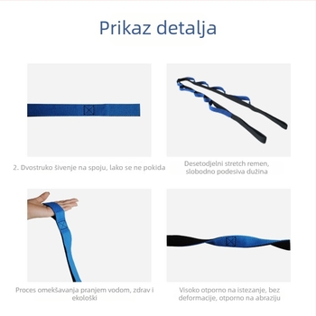 Iyengar joga pojas - Neelastični pleteni trak za istezanje (poliesterska pamut) za Lajin i istezanje