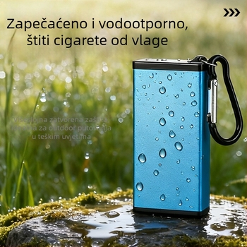 Prijenosna metalna kutija za cigarete s pepelnikom, privjeskom, višekratna upotreba, vodootporna i otporna na pritisak