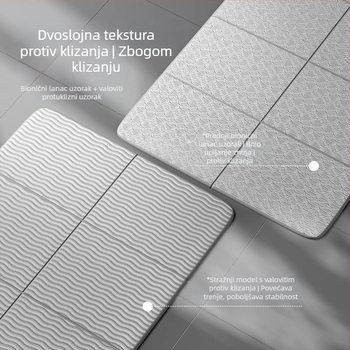 Sklopiva joga podloga za unutarnju upotrebu, prijenosna i antislip s mrežastim uzorkom, materijal TPE, debljina 6 mm, težina 600 g