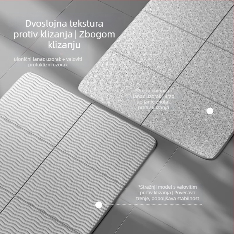 Sklopiva joga podloga za unutarnju upotrebu, prijenosna i antislip s mrežastim uzorkom, materijal TPE, debljina 6 mm, težina 600 g
