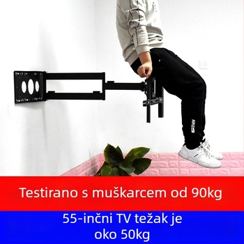 Zidni nosač za TV s 180° rotacijom i teleskopskim krakom, od hladnog valjanog čelika, pogodan za plosne televizore, težina 12 kg